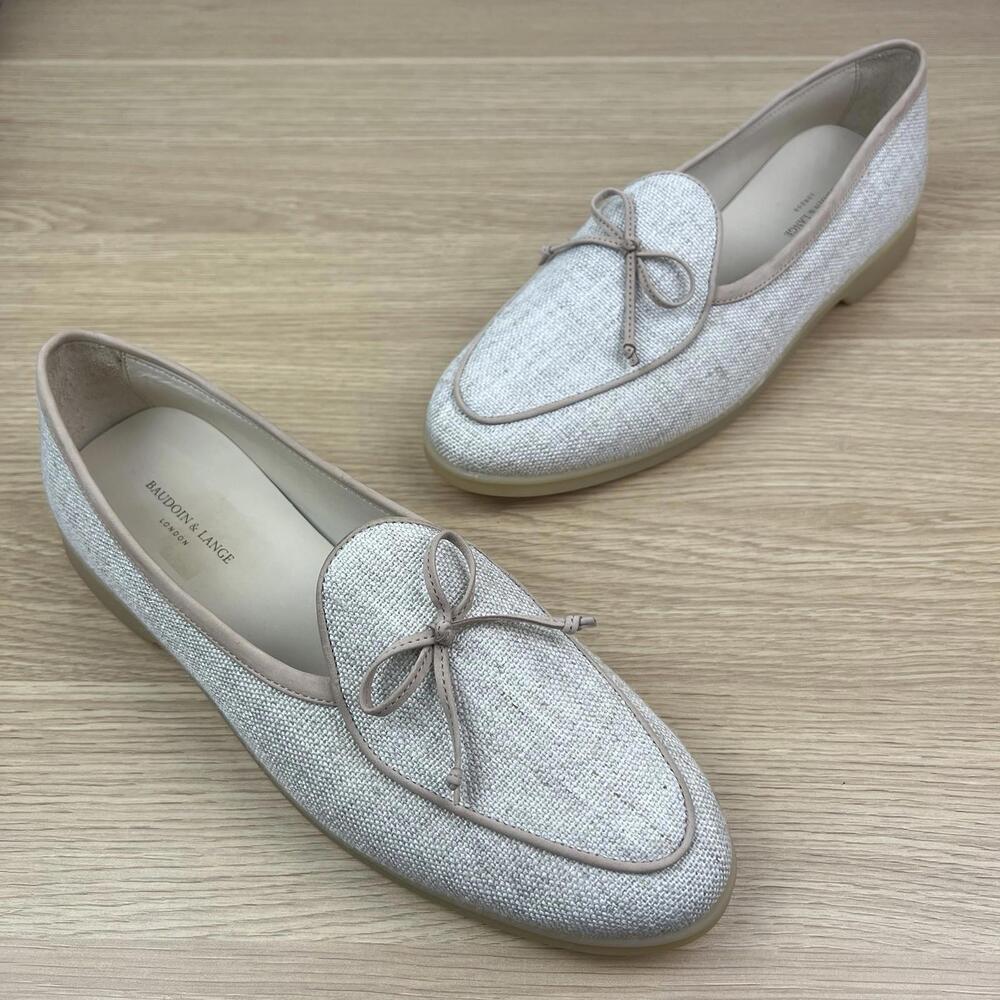 Baudoin & Lange Stride String Loafers Linen Merlinen Women’s EU 40 US 9.5–10